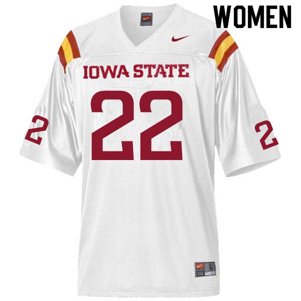 Iowa State Cyclones Women's #22 Kade Lynott Nike NCAA Authentic White College Stitched Football Jersey OA42U78KW